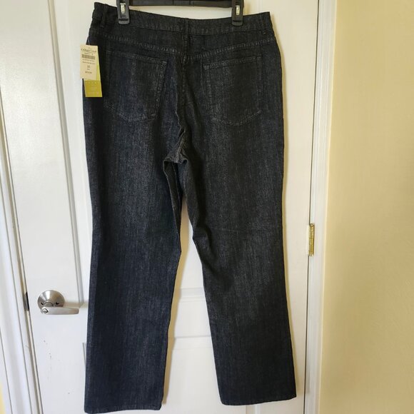 NWT Coldwater Creek Women’s Black Denim Jeans Size 16 Straight Leg Contour Waist - Picture 11 of 11